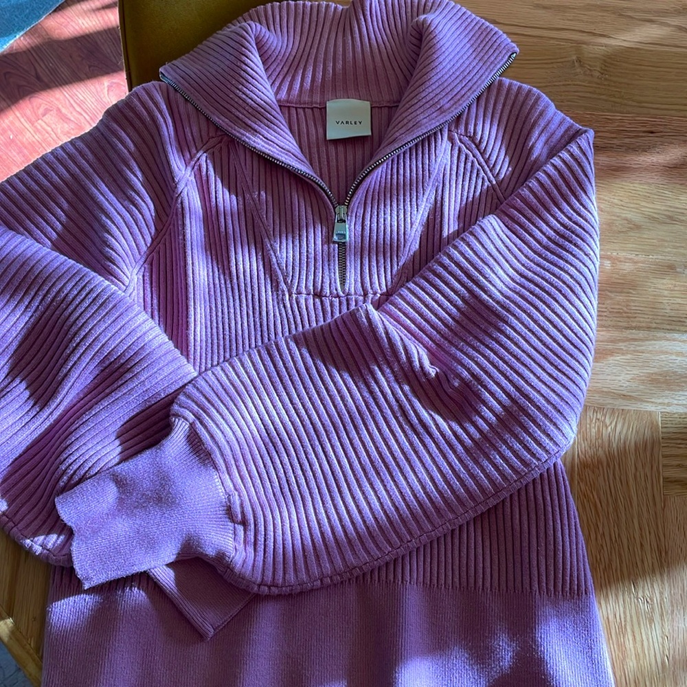 Purple sweater zip pullover